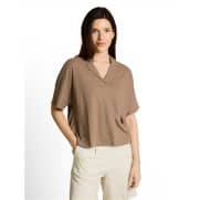 Z Tom Tailor Damesmode polo structuur bruin 1050475 Z Tom Tailor Damesmode polo structuur bruin 1050475